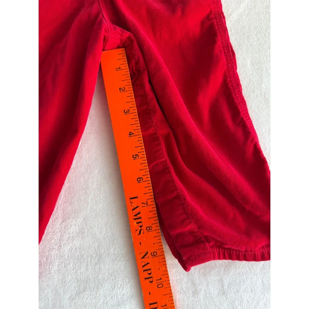 Vintage OshKosh B'gosh Red Corduroy Overalls with White Bow 24 Months Y2K‎ 80s